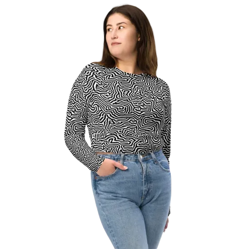 Doodle Symphony on a Long Sleeve Crop Top