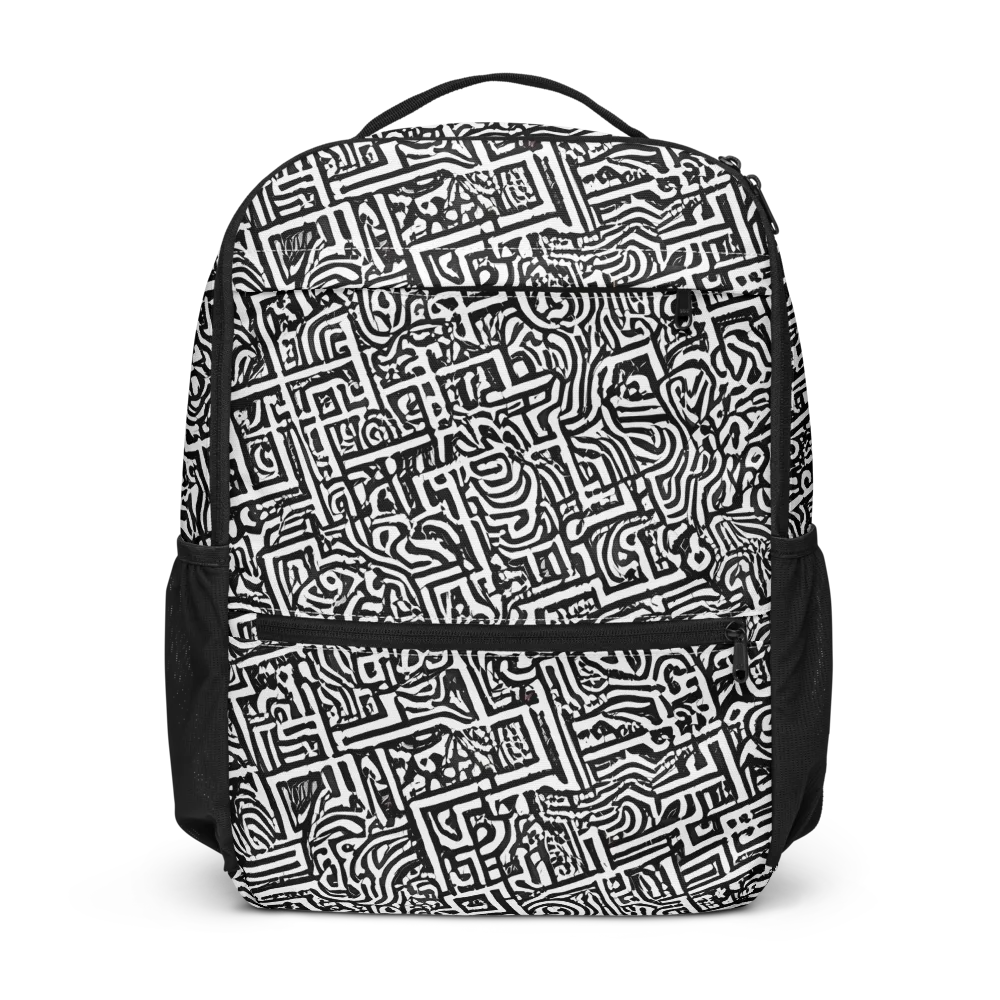 Monochrome Doodles on Utility Backpack — Front