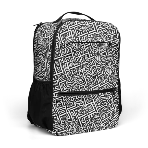 Monochrome Doodles on a Utility Backpack