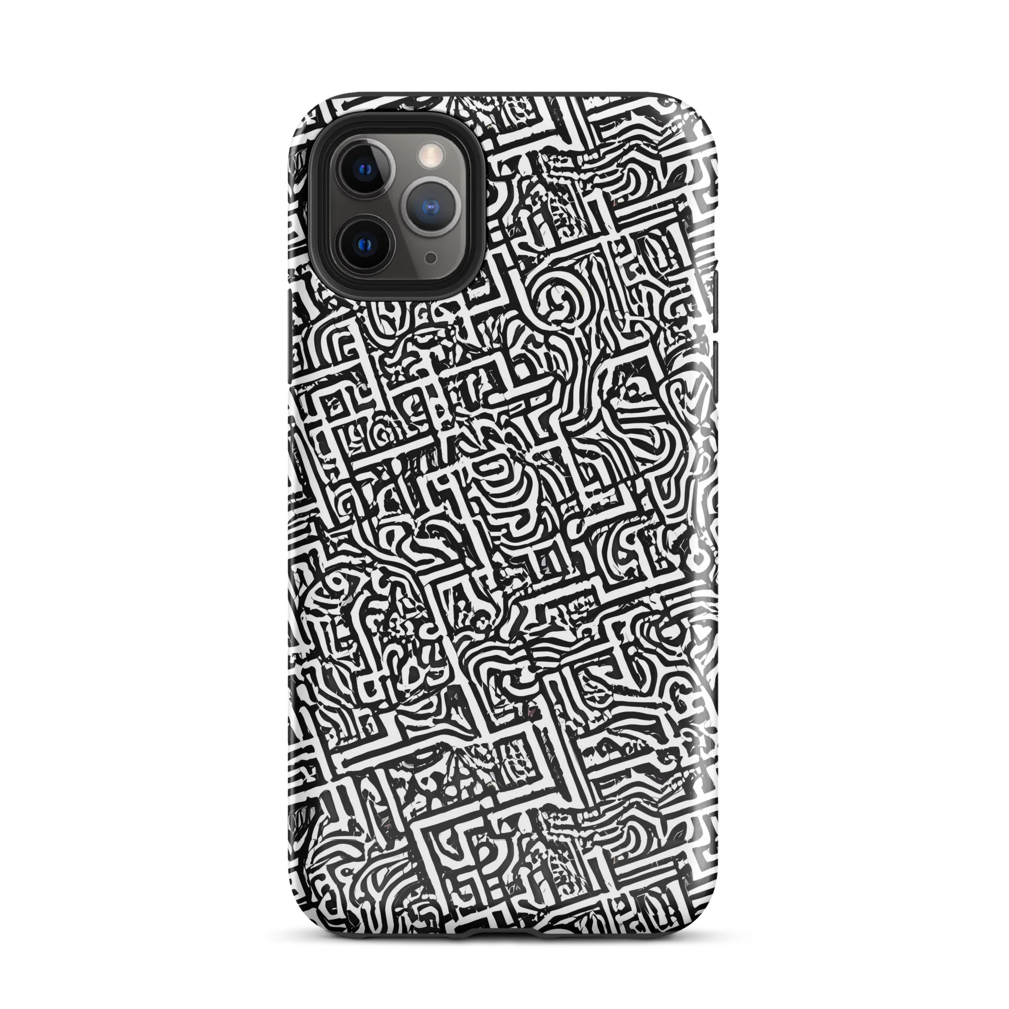 Monochrome Doodles on Tough Case for iPhone® — Front