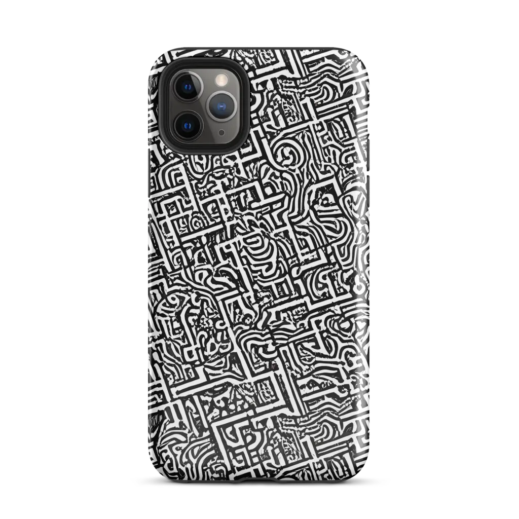 Monochrome Doodles on Tough Case for iPhone® — Front