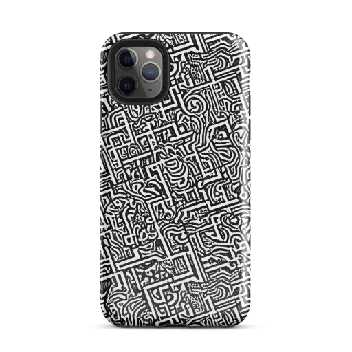 Monochrome Doodles on a Tough Case for iPhone®