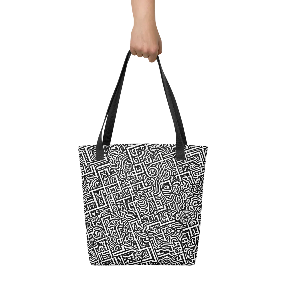 Monochrome Doodles on Tote Bag — Front