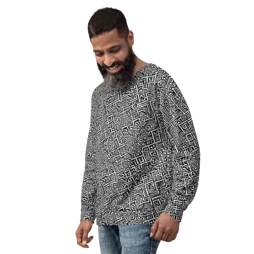 Monochrome Doodles on a Sweatshirt