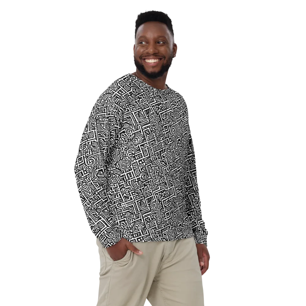Monochrome Doodles on Sweatshirt — Front