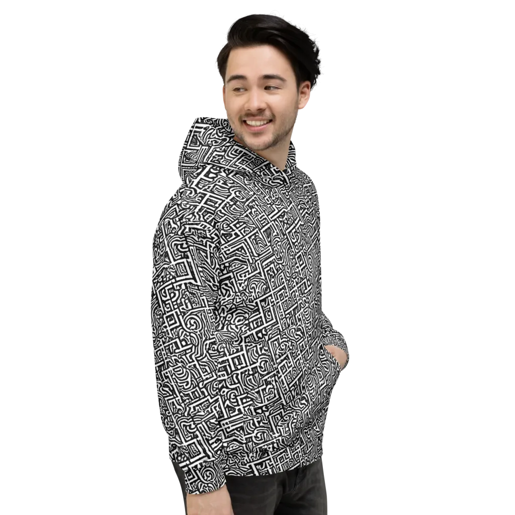 Monochrome Doodles on Hoodie — Right