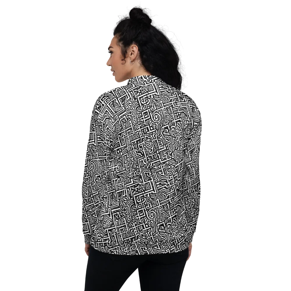 Monochrome Doodles on Bomber Jacket — Back