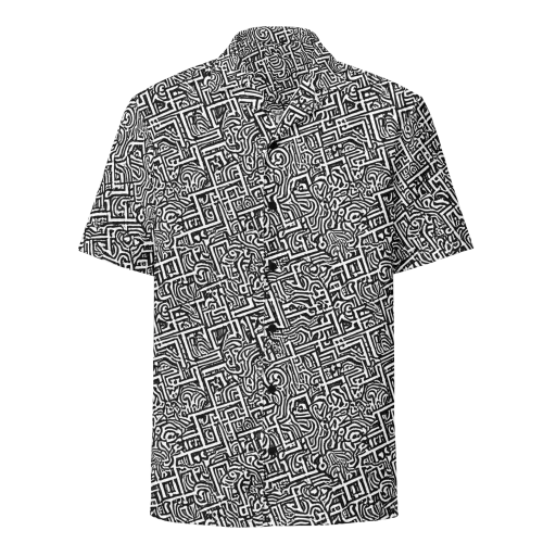 Monochrome Doodles on a Button Shirt