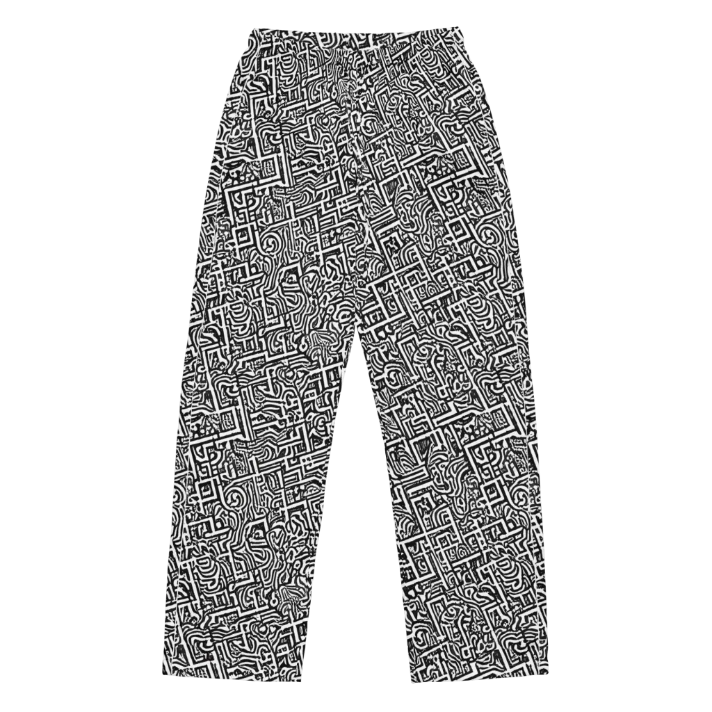 Monochrome Doodles on Women's Pajama Pants — Front