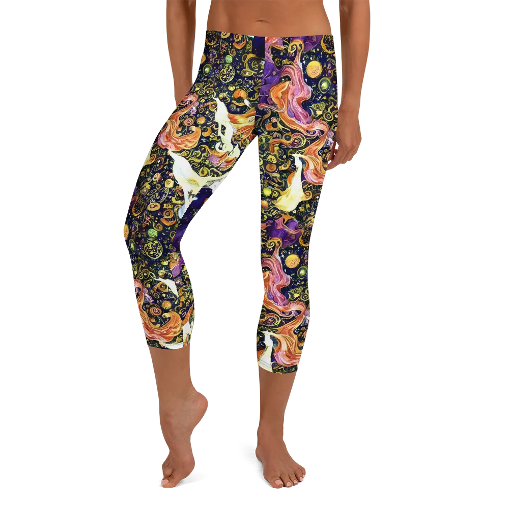 Ethereal Waltz on Capri Leggings — Front