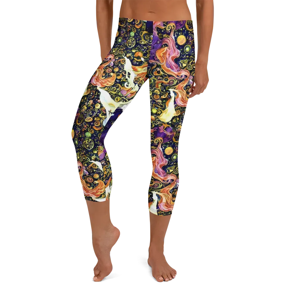 Ethereal Waltz on Capri Leggings — Front