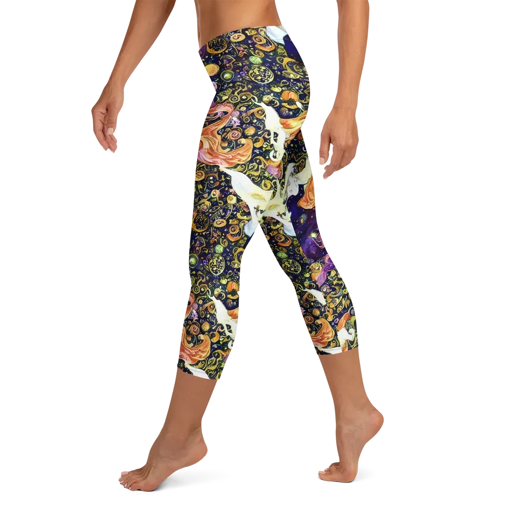 Ethereal Waltz on Capri Leggings — Left