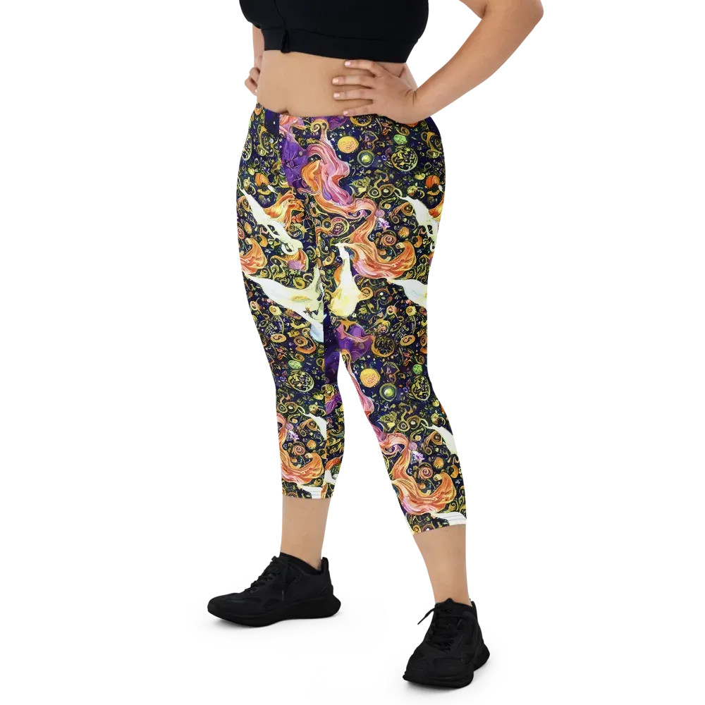 Ethereal Waltz on Capri Leggings — Front