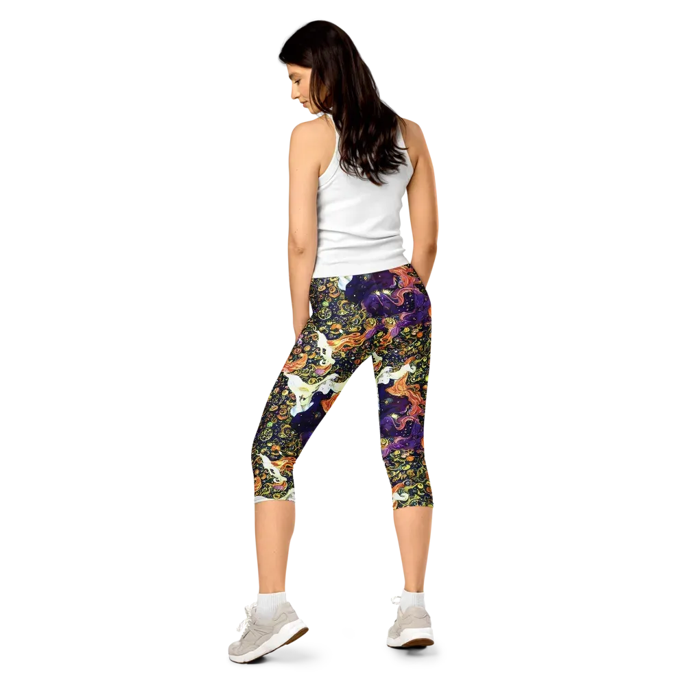 Ethereal Waltz on Capri Leggings — Back