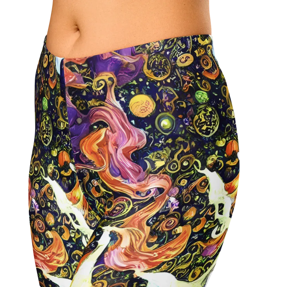 Ethereal Waltz on Capri Leggings — Zoomed-in