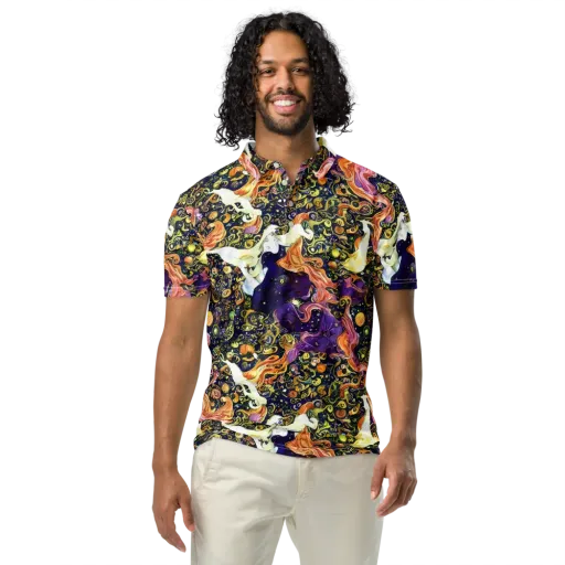 Ethereal Waltz on a Men's Slim Fit Polo Shirt