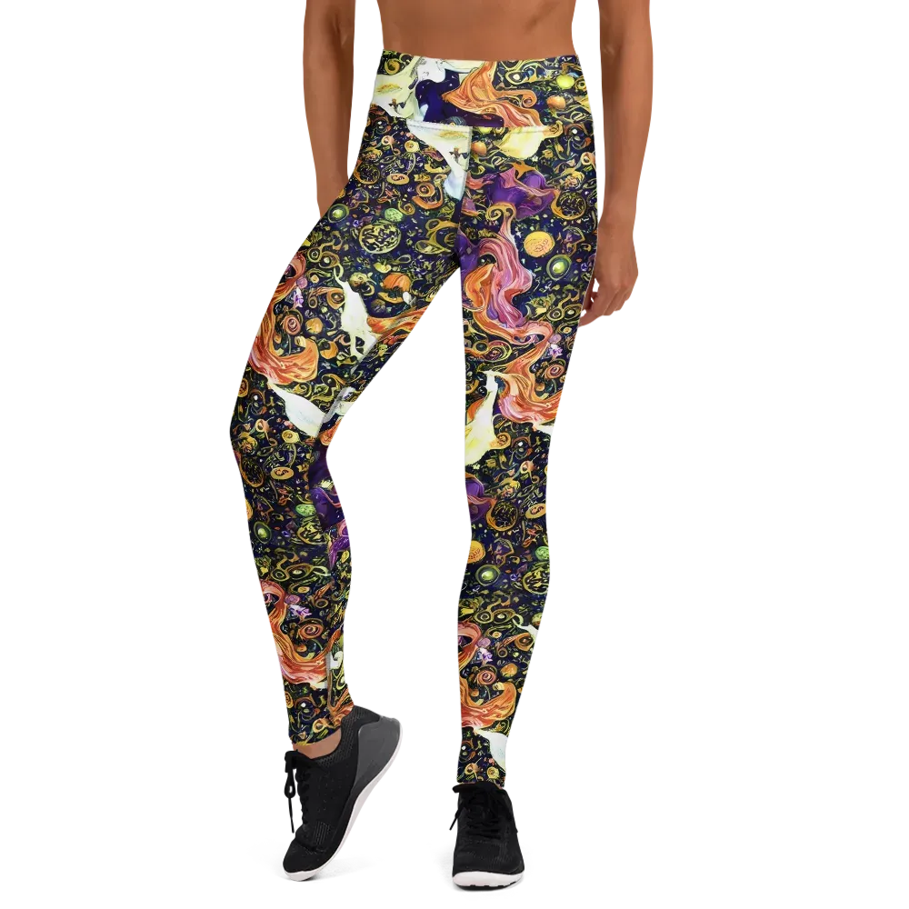 Ethereal Waltz on Yoga Leggings — Front