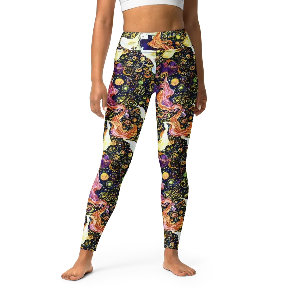 Ethereal Waltz on Yoga Leggings — Front
