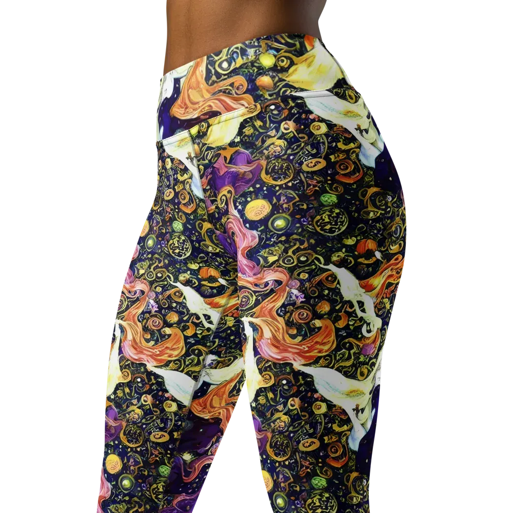 Ethereal Waltz on Yoga Leggings — Left Front