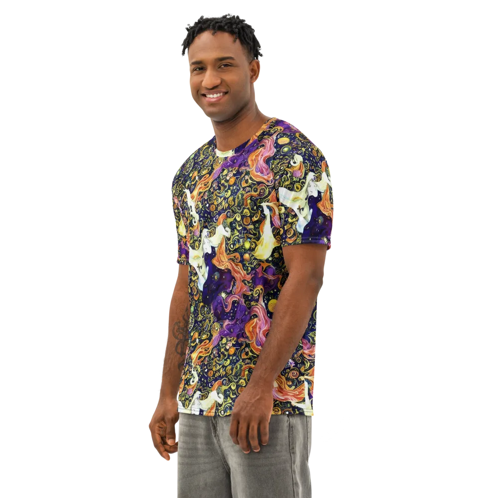 Ethereal Waltz on Men's Cotton Crew Neck T-Shirt — Left Front