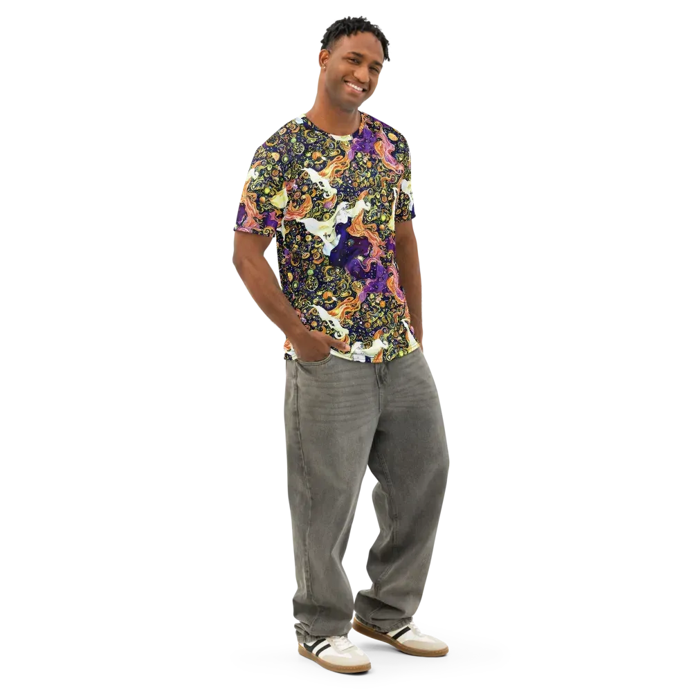 Ethereal Waltz on Men's Cotton Crew Neck T-Shirt — Right Front