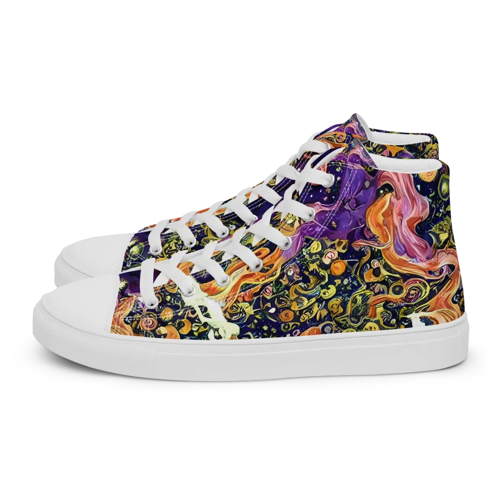 Ethereal Waltz on Men's High Top Canvas Shoes — Left