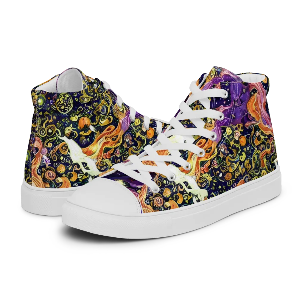 Ethereal Waltz on Men's High Top Canvas Shoes — Left