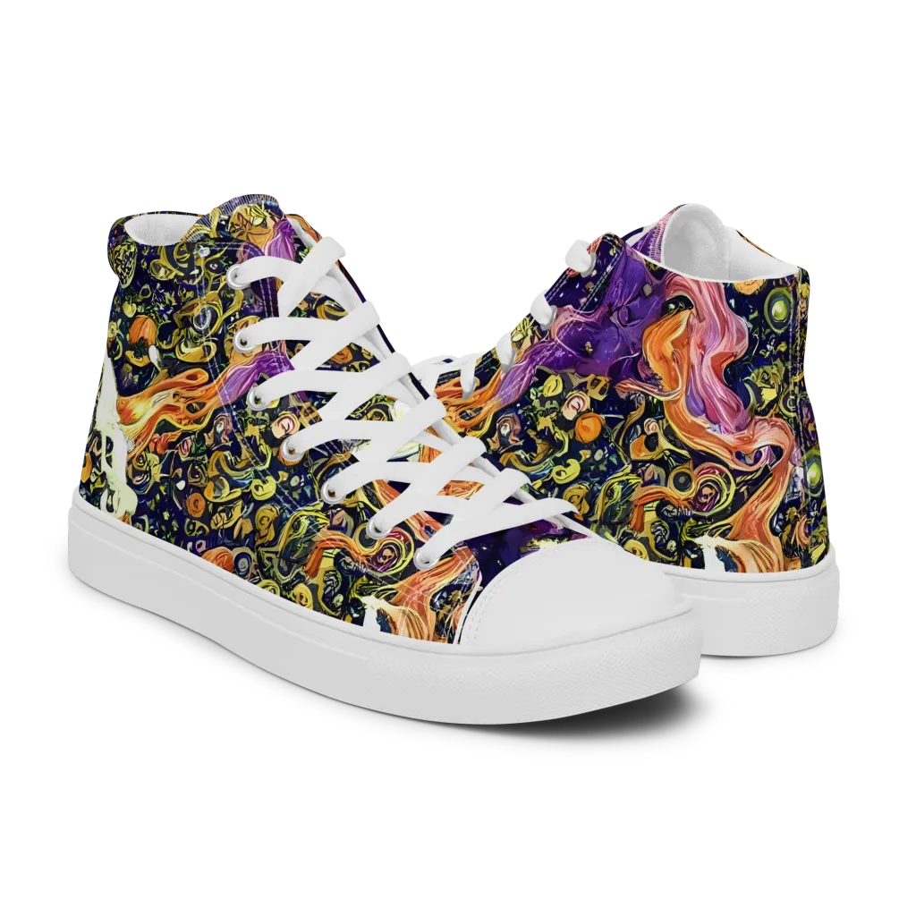 Ethereal Waltz on Men's High Top Canvas Shoes — Right