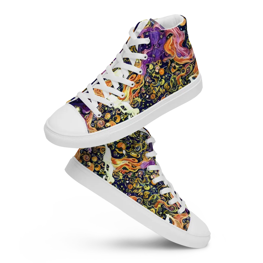 Ethereal Waltz on Men's High Top Canvas Shoes — Front