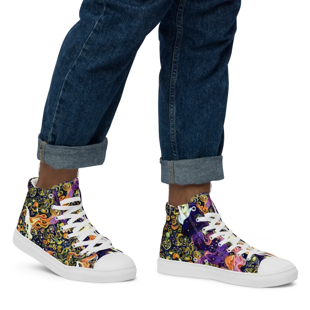 Ethereal Waltz on Men's High Top Canvas Shoes — Right