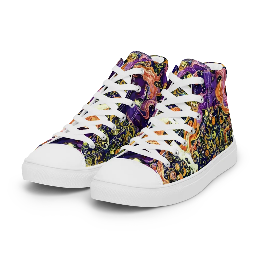 Ethereal Waltz on Women's High Top Canvas Shoes — Left Front
