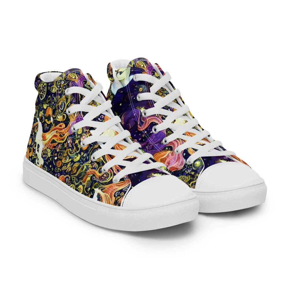 Ethereal Waltz on Women's High Top Canvas Shoes — Right Front