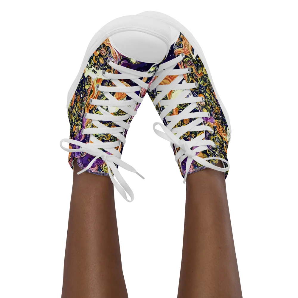Ethereal Waltz on Women's High Top Canvas Shoes — Front
