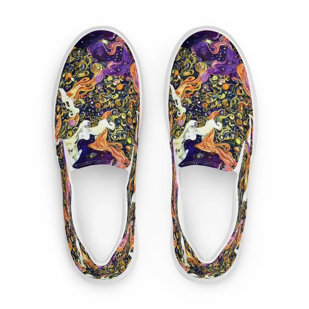 Ethereal Waltz on Men's Slip-On Canvas Shoes — Front