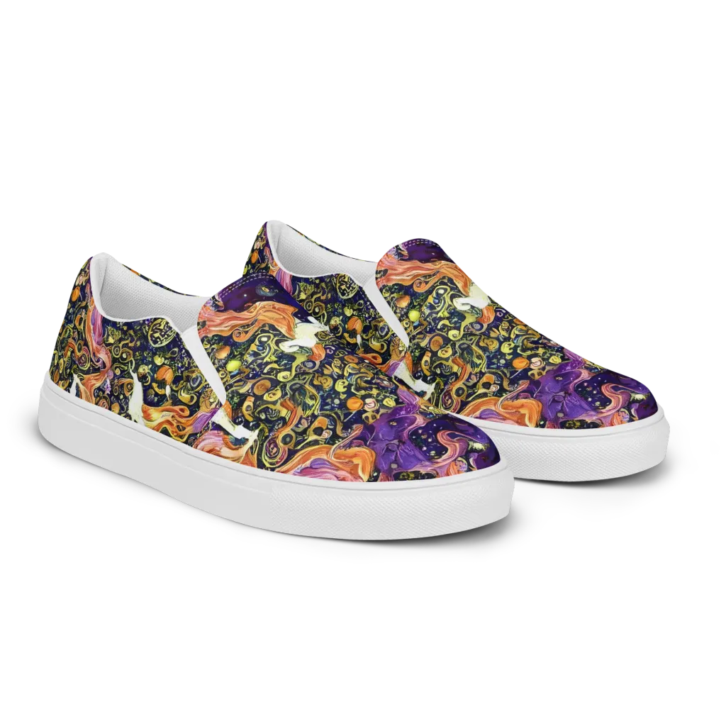 Ethereal Waltz on Men's Slip-On Canvas Shoes — Right Front