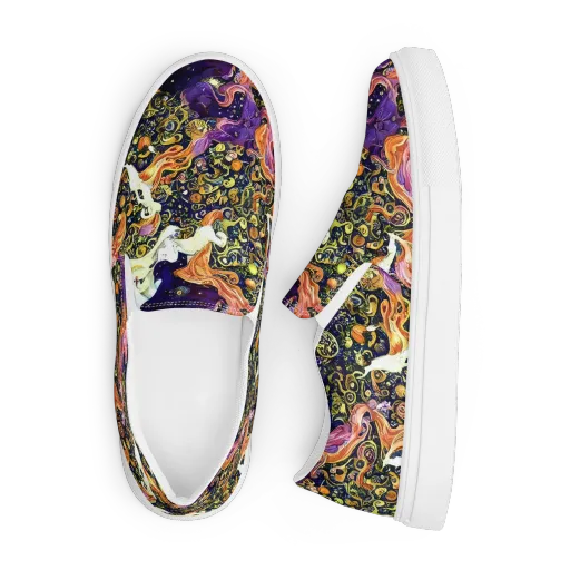 Ethereal Waltz on a Men's Slip-On Canvas Shoes