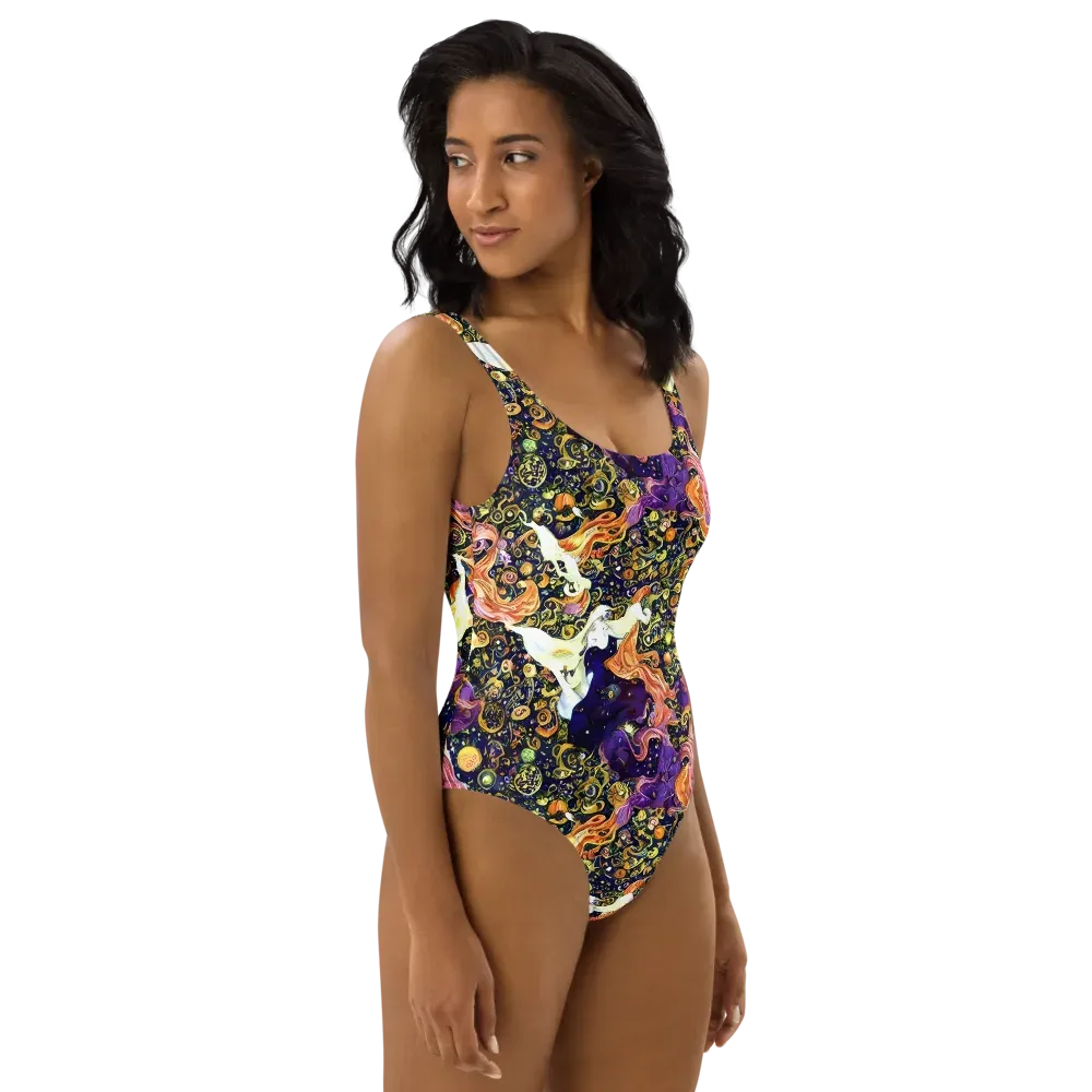 Ethereal Waltz on One-Piece Swimsuit — Right