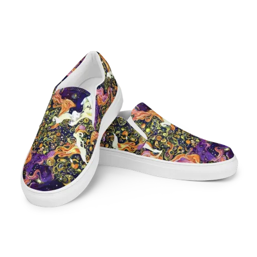 Ethereal Waltz on a Women's Slip-On Canvas Shoes