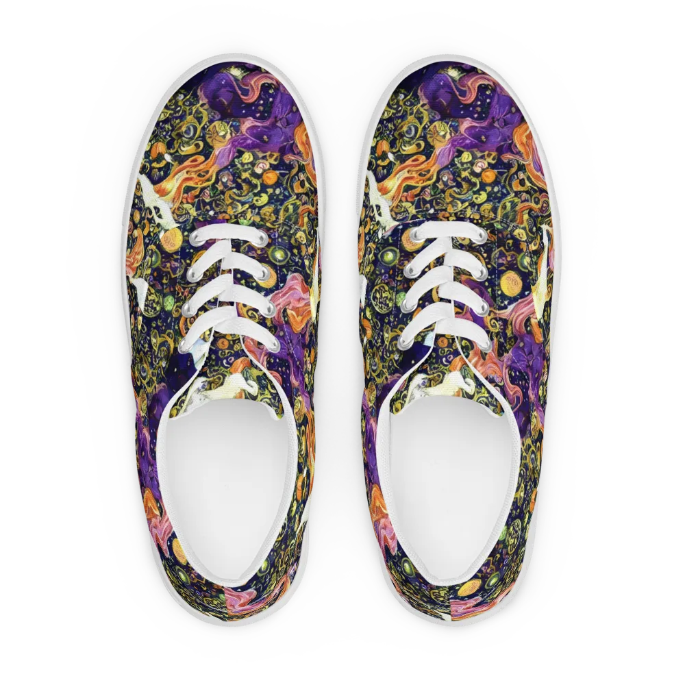 Ethereal Waltz on Men's Lace-Up Canvas Shoes — Front