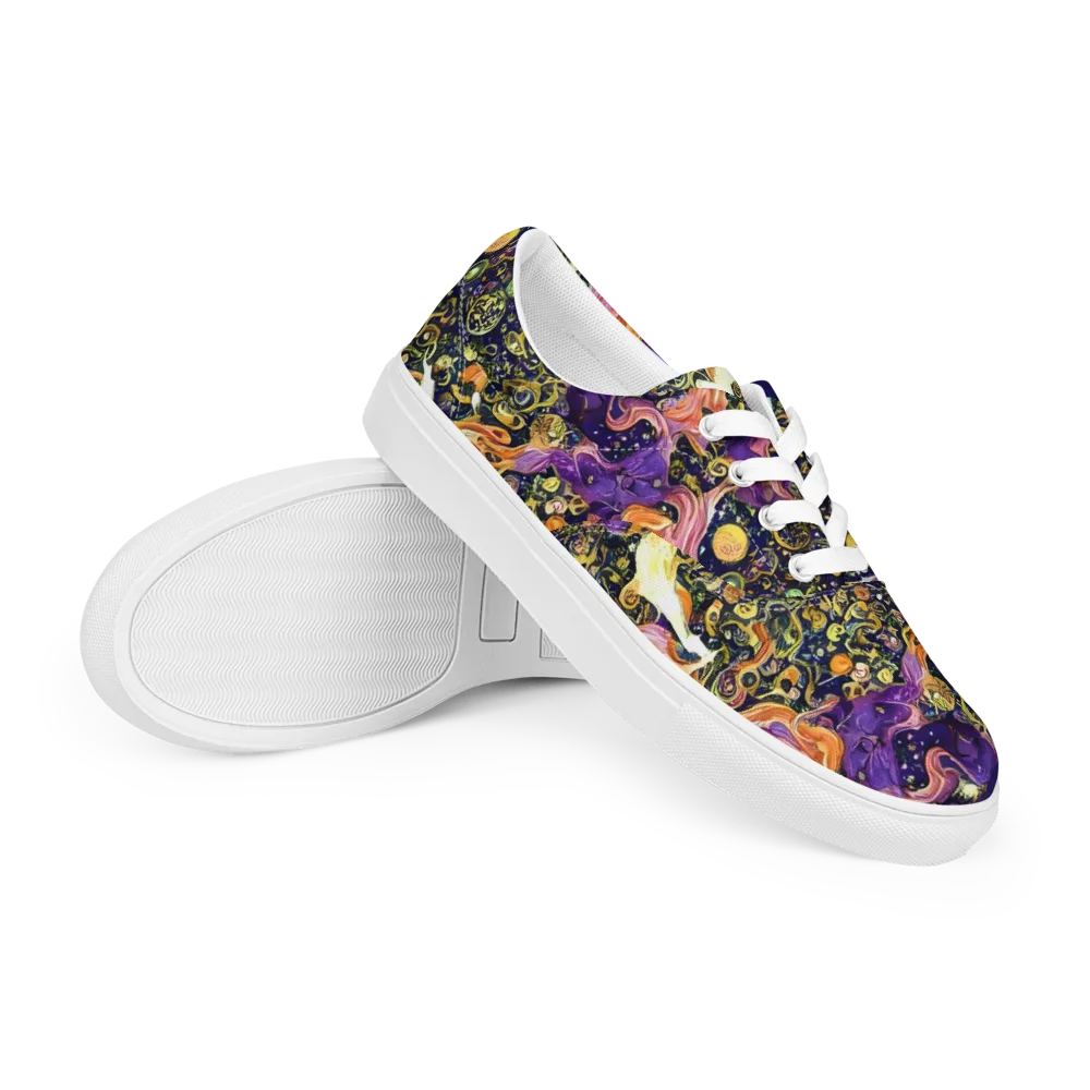 Ethereal Waltz on Men's Lace-Up Canvas Shoes — Right Front