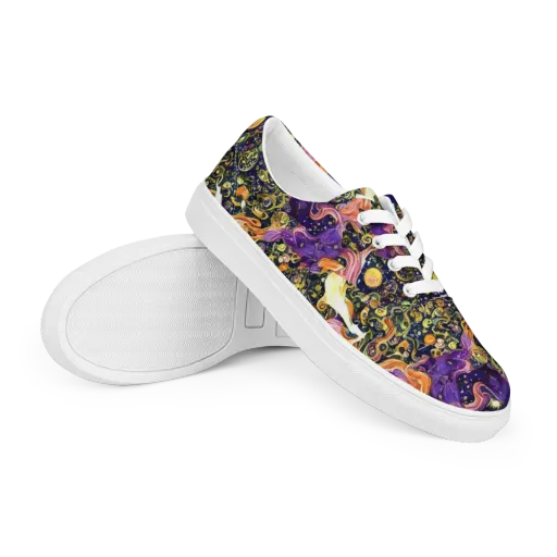 Ethereal Waltz on a Men's Lace-Up Canvas Shoes