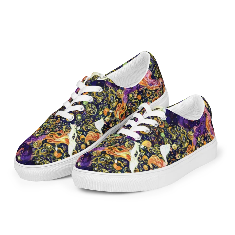 Ethereal Waltz on Men's Lace-Up Canvas Shoes — Left Front