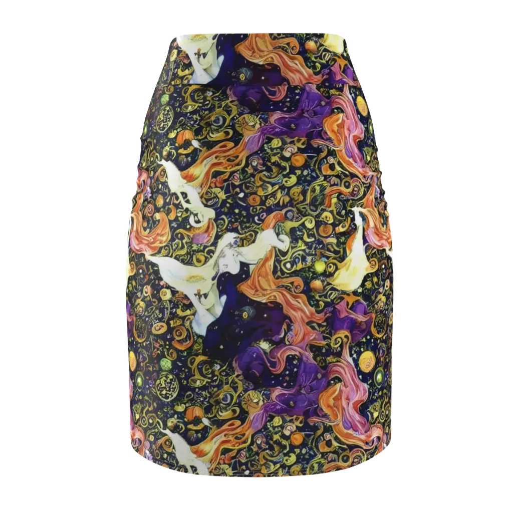 Ethereal Waltz on Pencil Skirt — Back