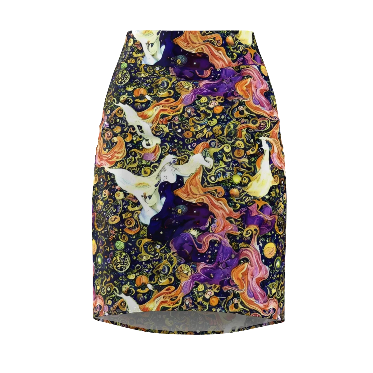 Ethereal Waltz on Pencil Skirt — Front