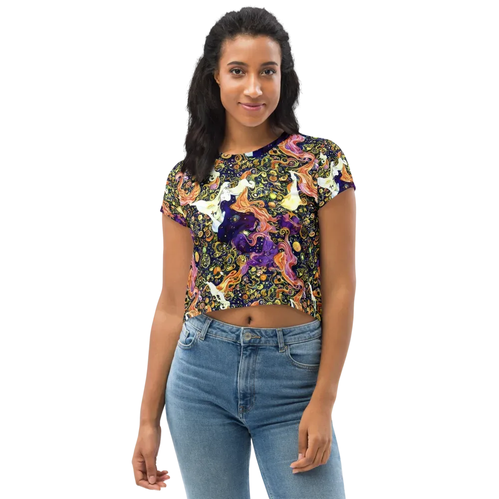 Ethereal Waltz on Crop Tee — Front