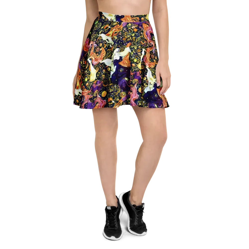 Ethereal Waltz on Skater Skirt — Front