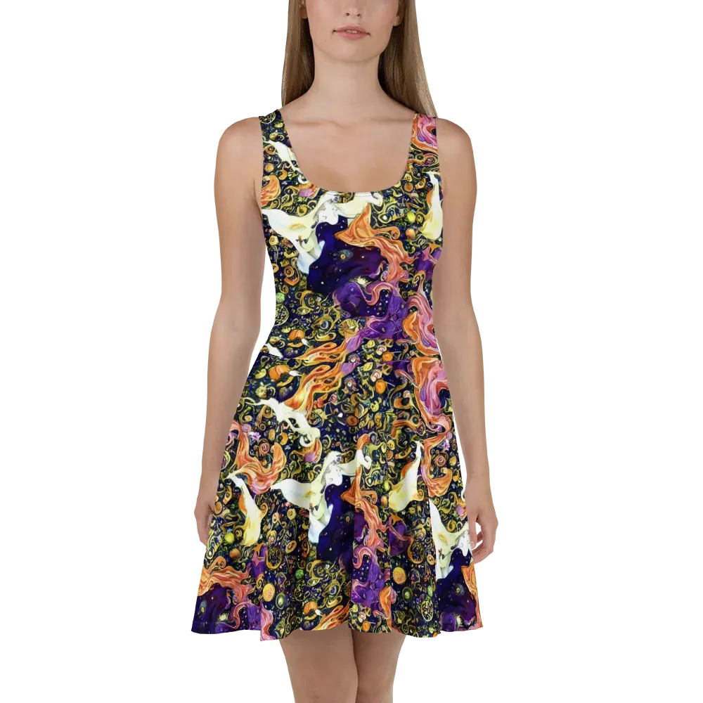 Ethereal Waltz on Skater Dress — Front
