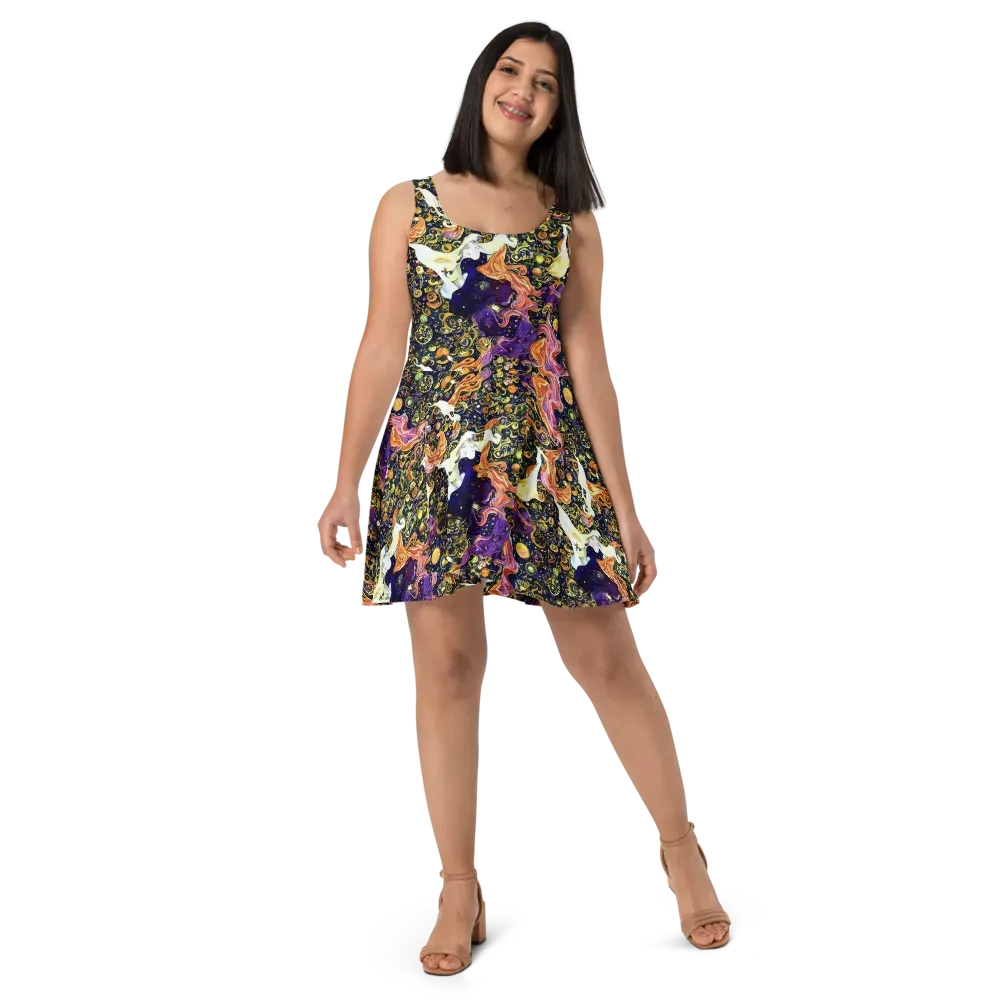 Ethereal Waltz on Skater Dress — Front