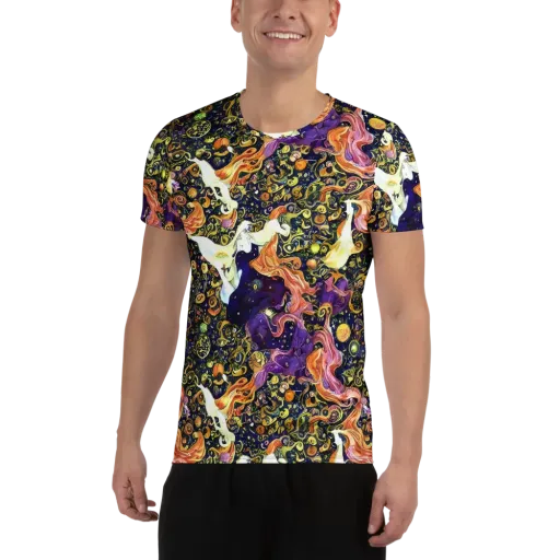 Ethereal Waltz on a Men's Athletic T-Shirt
