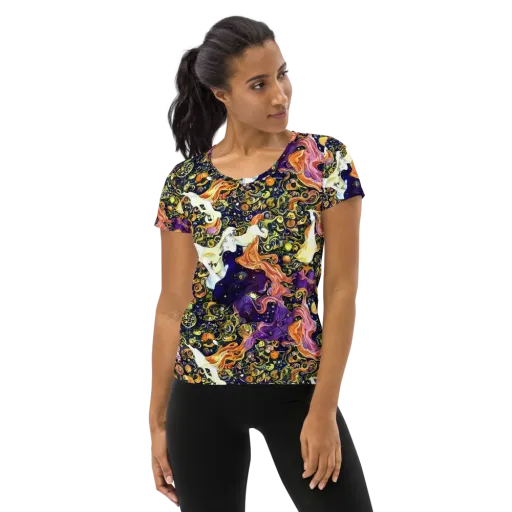 Ethereal Waltz on a Women's Athletic T-Shirt